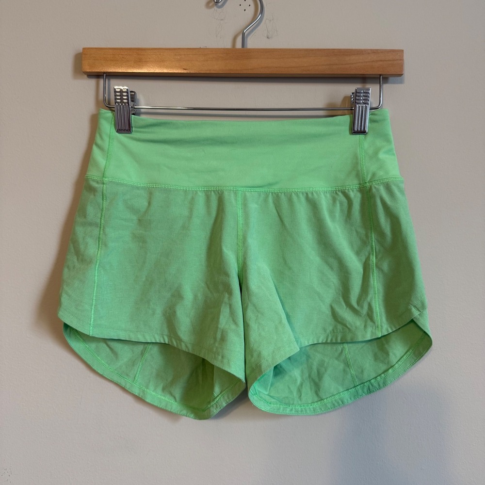 Lululemon Speed Up High Rise Shorts Size 2 Lime Green Running LW7AYMT